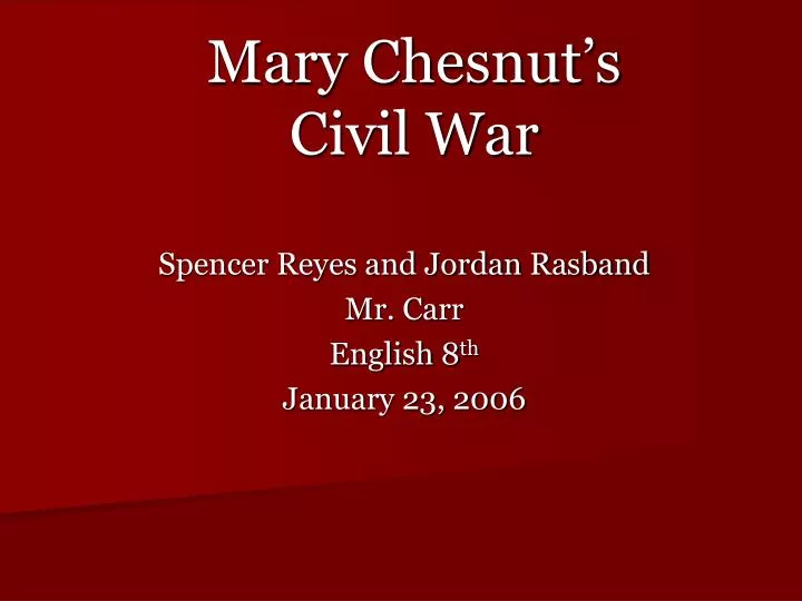 mary chesnut s civil war