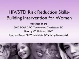 HIV/STD Risk Reduction Skills-Building Intervention for Women