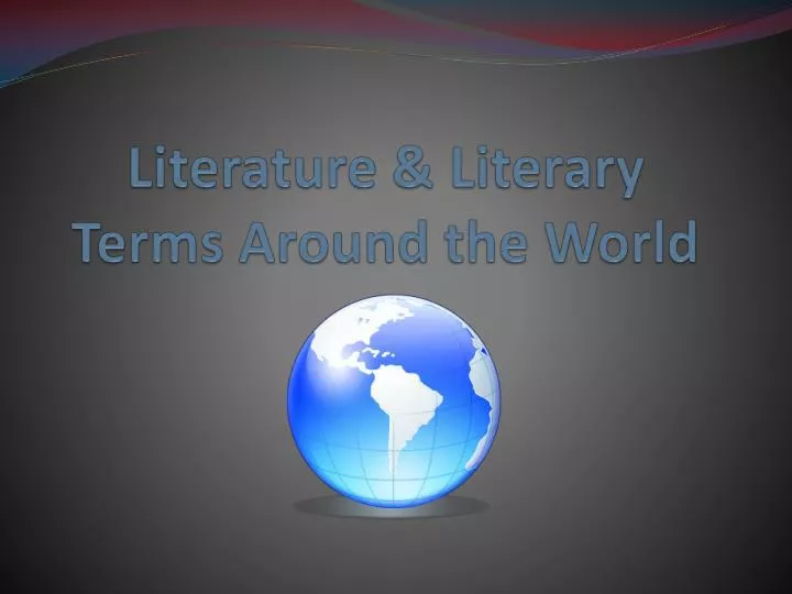 literature literary terms around the world