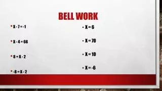 Bell Work