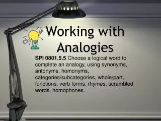 Working with Analogies