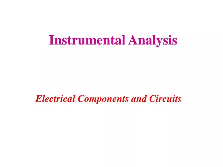 instrumental analysis