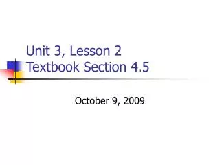 Unit 3, Lesson 2 Textbook Section 4.5