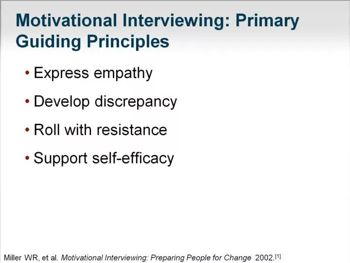 motivational interviewing primary guiding principles