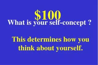 This determines how you think about yourself.