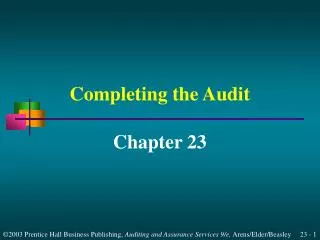 Completing the Audit