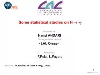 Some statistical studies on H ? ??