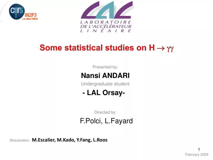 some statistical studies on h