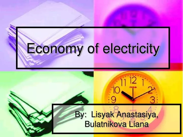 economy of electricity
