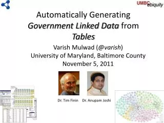Automatically Generating Government Linked Data from Tables