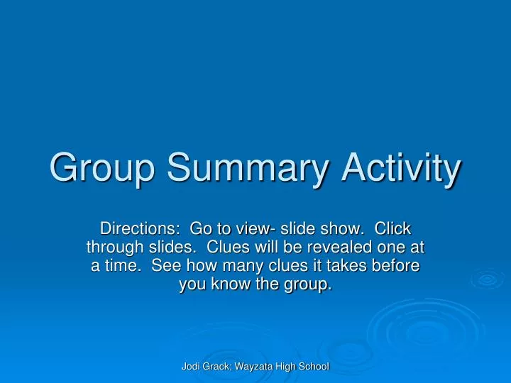 group summary activity