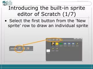 Introducing the built-in sprite editor of Scratch ( 1 / 7 )