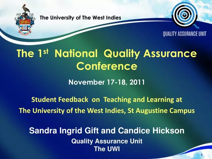 the 1 st national quality assurance conference november 17 18 2011