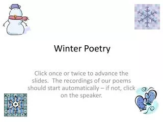 Winter Poetry