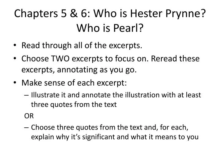 chapters 5 6 who is hester prynne who is pearl