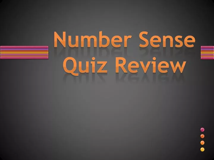number sense quiz review