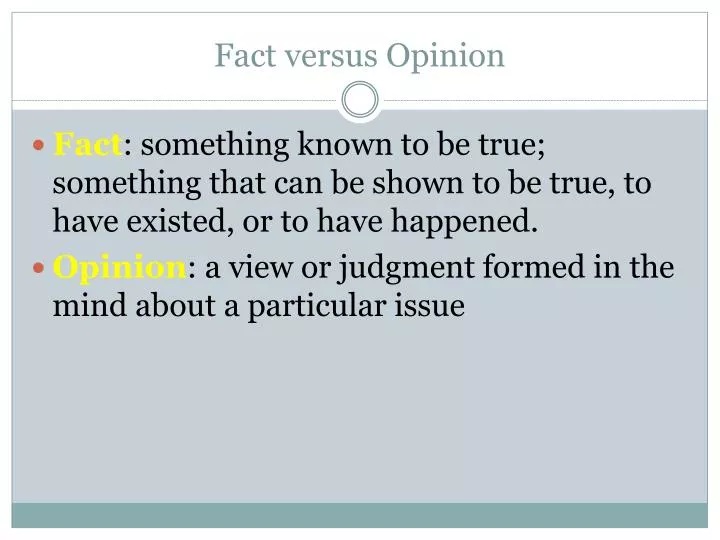 fact versus opinion