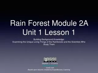 Rain Forest Module 2A Unit 1 Lesson 1