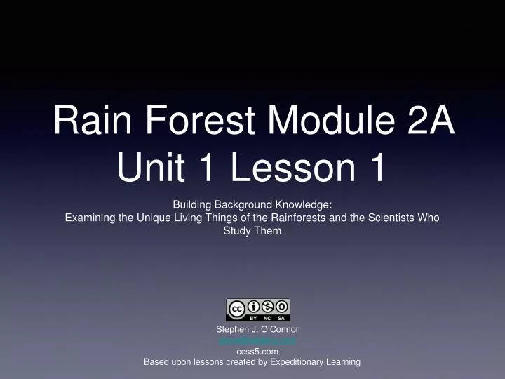 rain forest module 2a unit 1 lesson 1