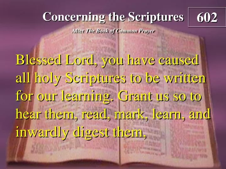 concerning the scriptures
