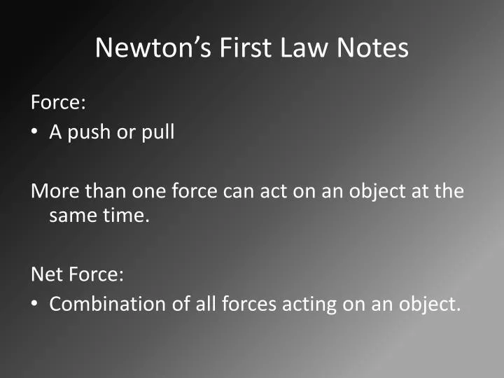 newton s first law notes