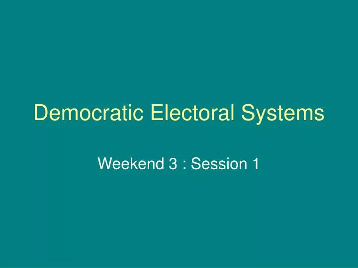 democratic electoral systems