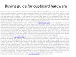 Buying guide for cabinet hardware - slide 1