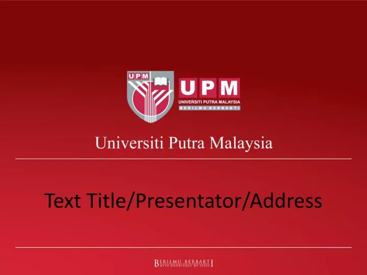 text title presentator address
