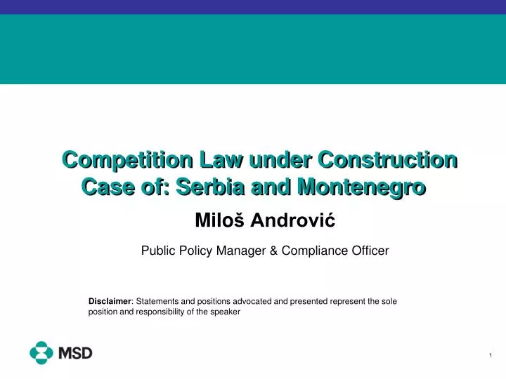 competition law under construction case of serbia and montenegro