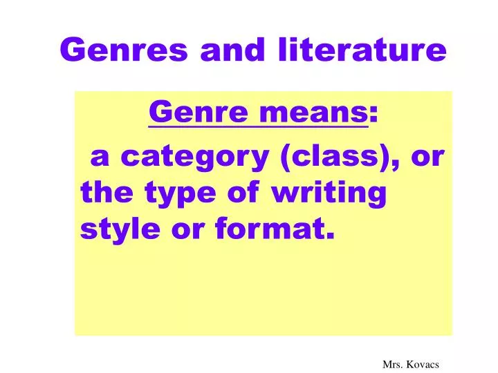 genres and literature