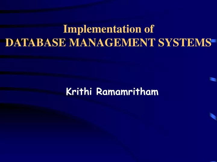 implementation of database management systems