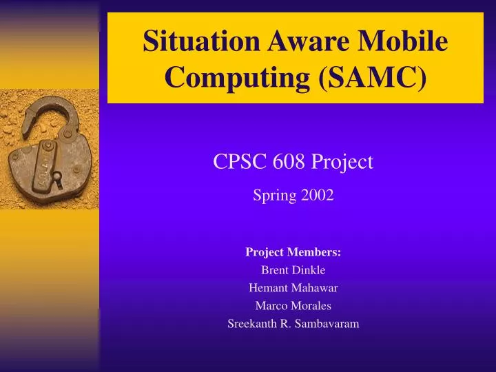 situation aware mobile computing samc
