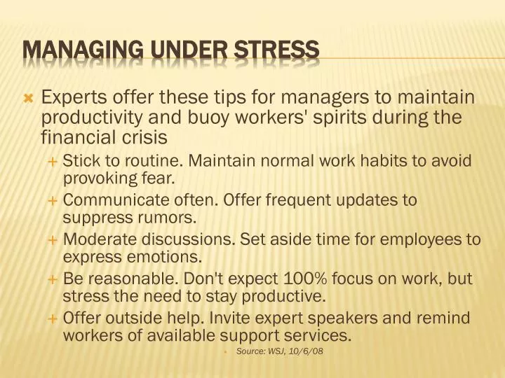 managing under stress
