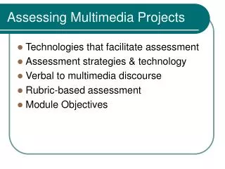 Assessing Multimedia Projects