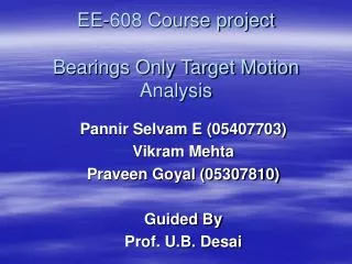 EE-608 Course project Bearings Only Target Motion Analysis