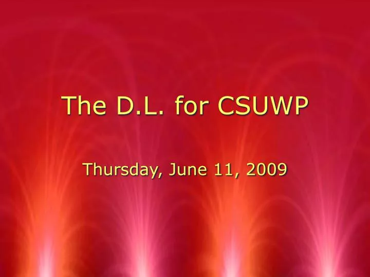 the d l for csuwp