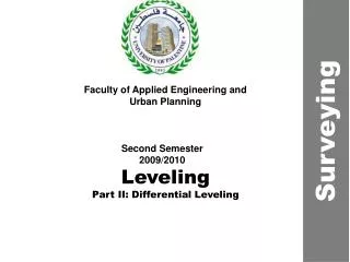 Leveling Part II: Differential Leveling