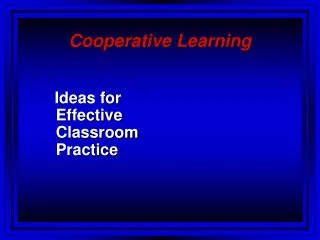 Cooperative Learning