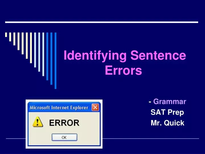 identifying sentence errors