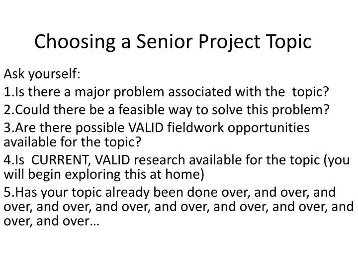 choosing a senior project topic