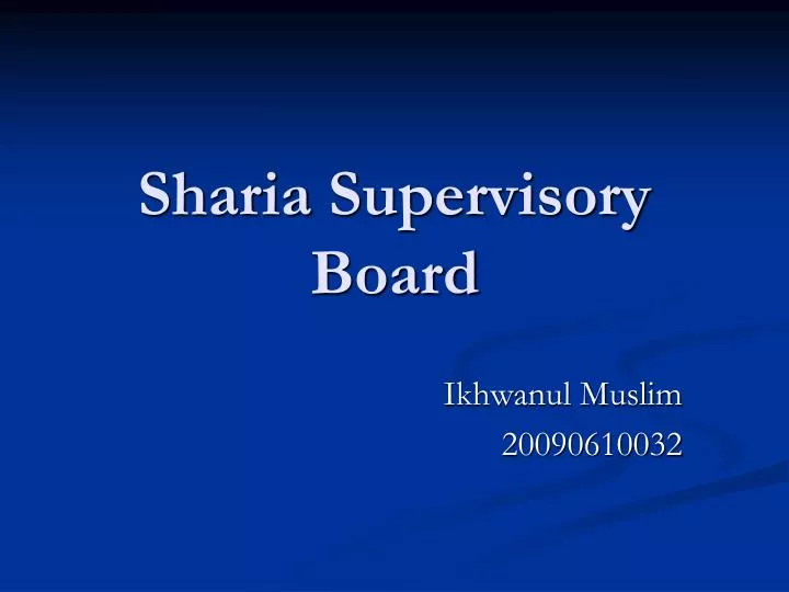 sharia supervisory board