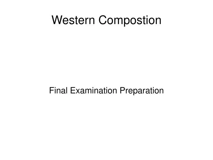 final examination preparation