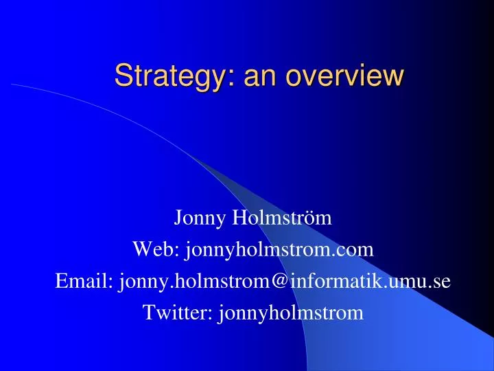 strategy an overview