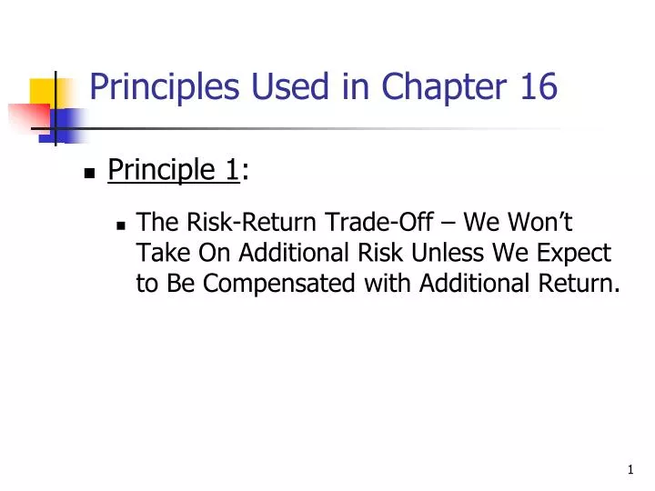 principles used in chapter 16