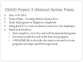 CS410 Project 3 (Abstract Syntax Trees)