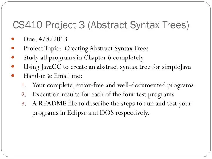 cs410 project 3 abstract syntax trees