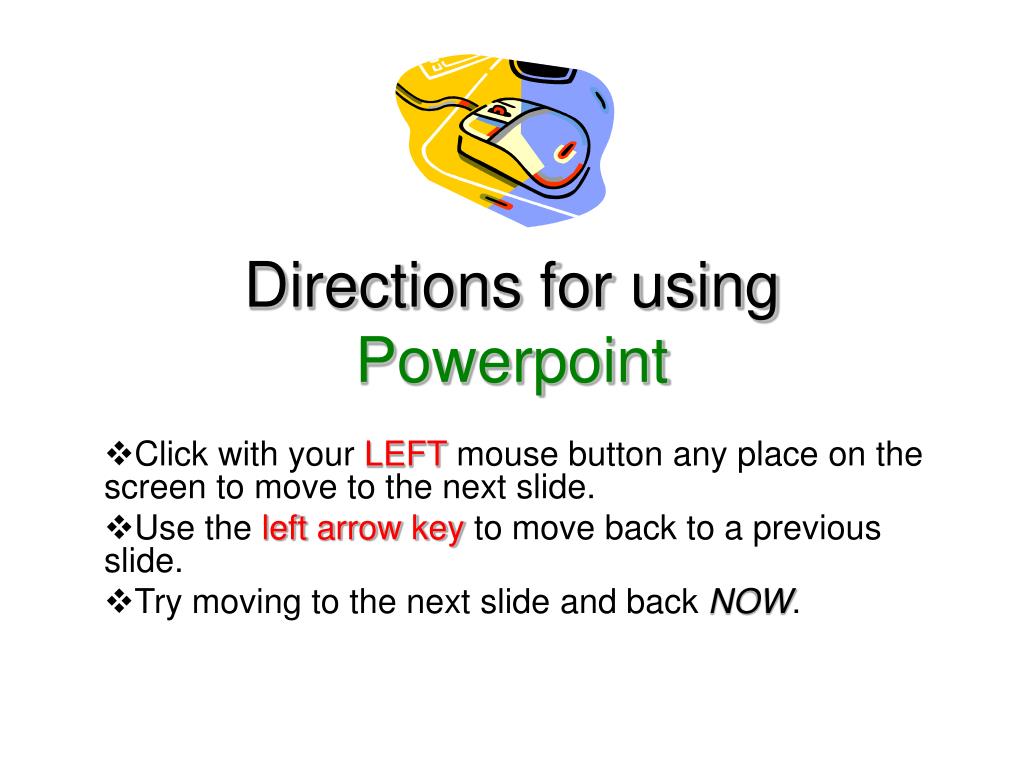 Powerpoint Direction PPT - Directions for using Powerpoint PowerPoint Presentation, free ...