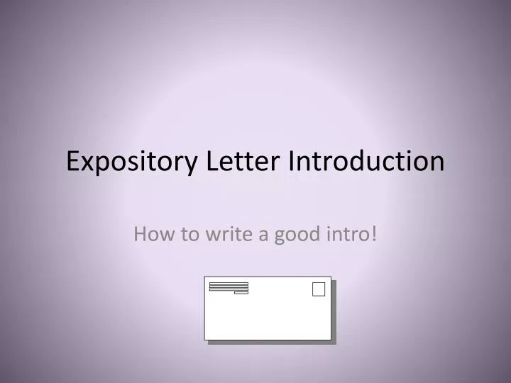 expository letter introduction