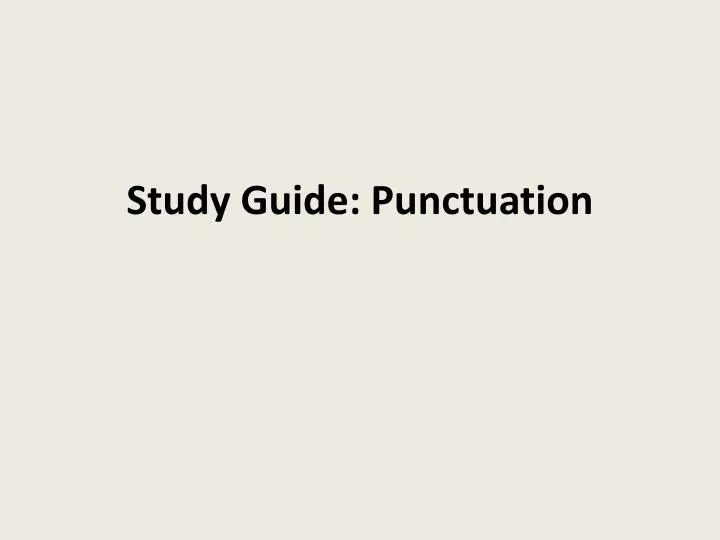 study guide punctuation