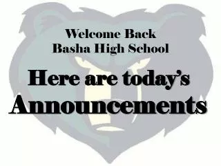 Here are today’s Announcements